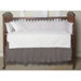 Red Lines and Off White Plaid Fabric Crib Dust Ruffle