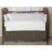 Green Sage Plaid Black and White L Fabric Crib Dust Ruffle