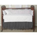 Blue and Horizontal White Stripes Fabric Crib Dust Ruffle