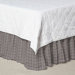 Red Lines and Off White Plaid Fabric Dust Ruffle