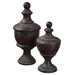 Two Piece Gracelyn Finial Set in Heavily Antiqued Dark Mahogany