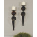 Kameko Iron and Glass Wall Sconces (Set of 2)