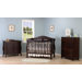 Parker Three Piece Convertible Crib Nursery Set with Toddler Rail in Coffee