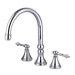 Double Handle Deck Mount Solid Brass Roman Tub Faucet Trim Templeton Lever Handle