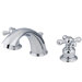 Widespread Bathroom Faucet with Double Metal Cross Handles