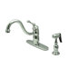 Heritage Singe Handle Centerset Kitchen Faucet with Buckingham Lever Handle and Side Spray