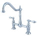 Heritage Deck Mount Two Handle Centerset Bridge Kitchen Faucet with Metal Lever Handles