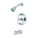 Vintage Thermostatic Pressure Balanced Tub and Shower Faucet with Solid Brass Shower Head with Porcelain Lever Handles