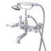 Hot Springs Double Handle Wall Mount Clawfoot Tub Faucet with Hand Shower
