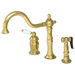 Deck Mount Double Handle Widespread Kitchen Faucet with Porcelain Lever Handles