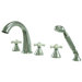 Naples Double Handle Deck Mount Roman Tub Faucet Trim Porcelain Cross Handle