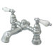 Hot Springs Double Handle Deck Mount Clawfoot Tub Faucet Trim Porcelain Lever Handle