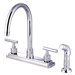 Manhattan Double Handle Single Hole Kitchen Faucet with Non-Metallic Sprayer