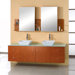 Ultra Modern Clarissa 61" Double Bathroom Vanity Set with Glass Top in Honey Oak