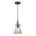 Menlow Park 1 Light Pendant with Clear Blown Glass