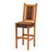 Reclaimed Barnwood Stool with Backrest and Upholstered Seat