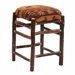 Hickory Square Backless Stool with Upholstered Seat