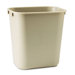 Commercial Deskside Plastic Wastebasket, Rectangular, 3 1/2 Gal
