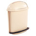 Fire-Safe Pedal Rolltop Receptacle, Oval, Plastic, 14.5gal, Beige                                                            