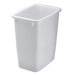 Rectangular Plastic Open-Top Wastebasket in Bisque