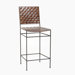 Saddler 26" Iron and Woven Leather Counter Stool