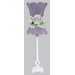 Scroll Glass Ball Table Lamp in White with Lavender Scallop Hourglass Shade