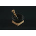 Mono Salad Cast Iron Mortar with Wooden Base and Pestle by Ralph Kr&auml;mer