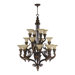 Madeleine Sixteen Light Chandelier in Corsican Gold