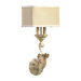 Florence Two Light Wall Sconce with Amber Linen Shade in Persian White