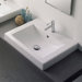 Square Built-In Bathroom Sink in White