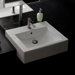 Square Semi Recessed Bathroom Sink in White