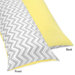 Zig Zag Yellow and Gray Collection Body Pillow Case 