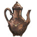 Beaded Tea Pot Clock in Antique Copper