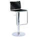 Adjustable Height Swivel Stool in Black Rgn. Leather