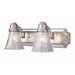   Vanity Light with Clear Ribbed Glass Shade