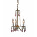 Crystal Flair 3 Light Mini Chandelier with Mix Beads Crystal Droplets