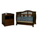 Athena Spring Crib with 2-Drawer Changer Dresser in Espresso