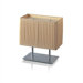 Blissy 17" Table Lamp in Grey Metal Finish with Amber Pleated Shade