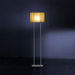 Blissy Floor Lamp in Grey Metal Finish with Amber Pleated Shade