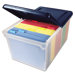 Innovative Storage Designs File Tote Storage Box with Lid , Letter, Plastic