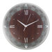 Glass Wall Clock, 12" Round, Woodgrain
