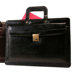 Leather Front Lockable Drop Handle Briefcase