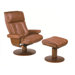 Oslo Norway Leather  Recliner and Ottoman