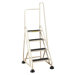 4-Step Ladder, w/ Right Handrail, 24-5/8"x33-1/2"x66", Beige