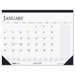 Two-Color Monthly Desk Pad Calendar with Large Notes Section, 22 x 17, 2013