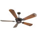 DC Epic 70" Ceiling Fan with Custom Carved Scalloped Walnut Blades in Oiled Bronze