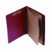Pressboard End Tab Classification Folder, Letter, 6-Section, Ruby Red                                                        