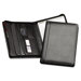 Leather Zipper Close Padfolio with Pad, Document File and Organizer Slots, Black                                             