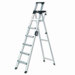 Eight-Foot Lightweight Aluminum Folding Step Ladder with Leg Lock and Handle