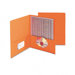 Two-Pocket Portfolio, Embossed Leather Grain Paper, 100-Sheet Capacity, Orange                                               